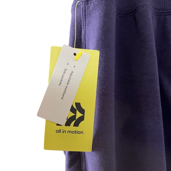All In Motion Purple Ribbed High Rise Jogger Pants - Picture 4 of 5